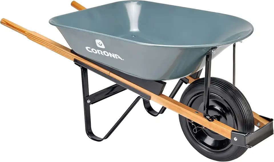 Corona Tools Wheelbarrow in a Box – 5 Cubic Foot Heavy Duty Garden Cart with 15” Flat-Free Tire for Gardening, Planting & Outdoor Use