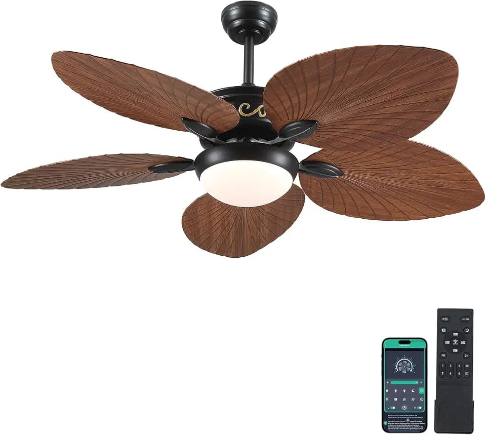 Wiviniya 52 Inch Tropical Ceiling Fans with Lights for Outdoor Patios Porch