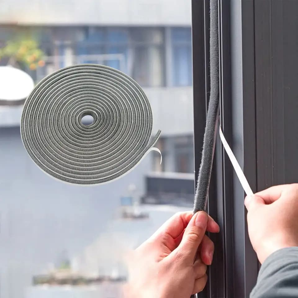 39.4FT Weather Stripping for Doors and Windows, Self-Adhesive Soundproofing Door Seal, Door Insulation for Sliding, Exterior, Frames and Front, 0.35'' Wide x 0.2'' Thick, Grey