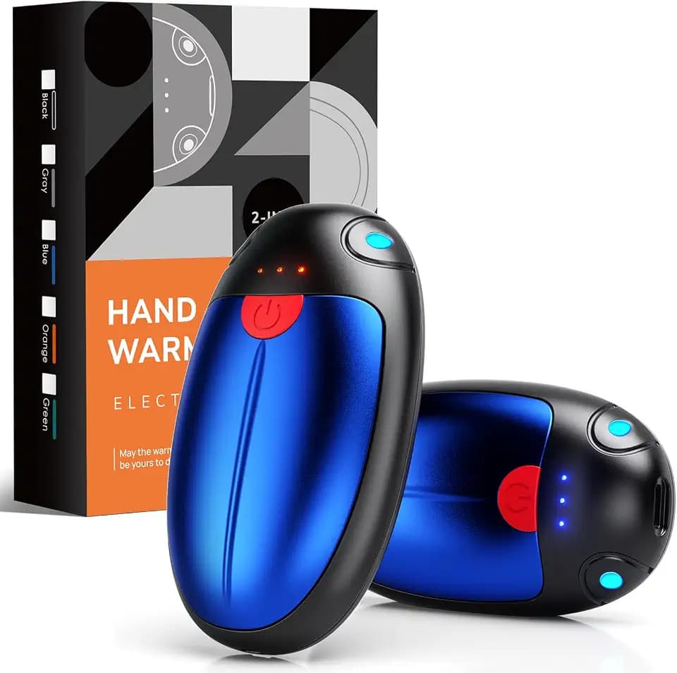 VTHW Handwärmer Wiederaufladbar, Handwärmer Elektrisch 2er-Set 20 Stunden Wärme, Elektrische Tragbare Taschenheizung USB mit 3 Temperaturstufen für Outdoor-Sport