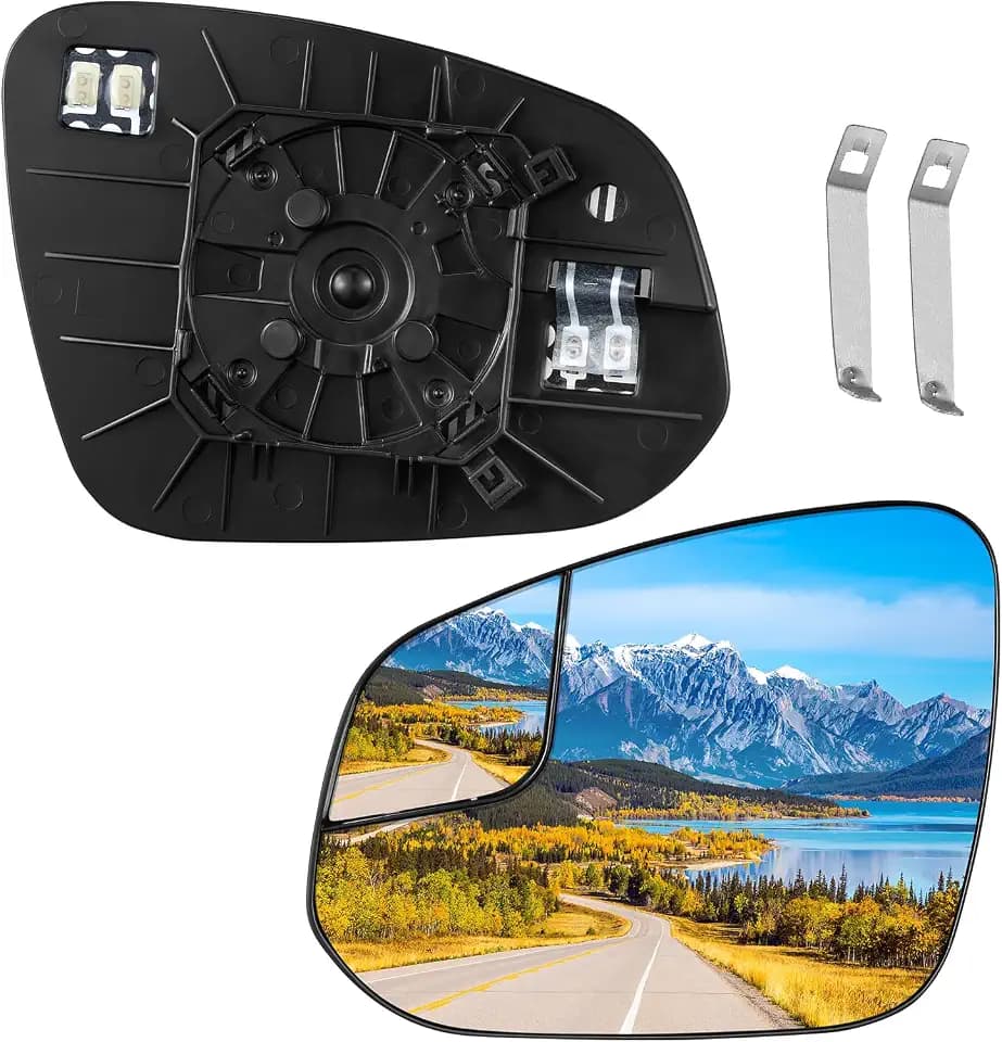 BDFHYK Left Side Heated Mirror Glass Compatible with Toyota RAV4 2016-2018 Exterior Side View Mirror with Backing Plate, Replaces 87961-42D20 879610R220 8796142D20
