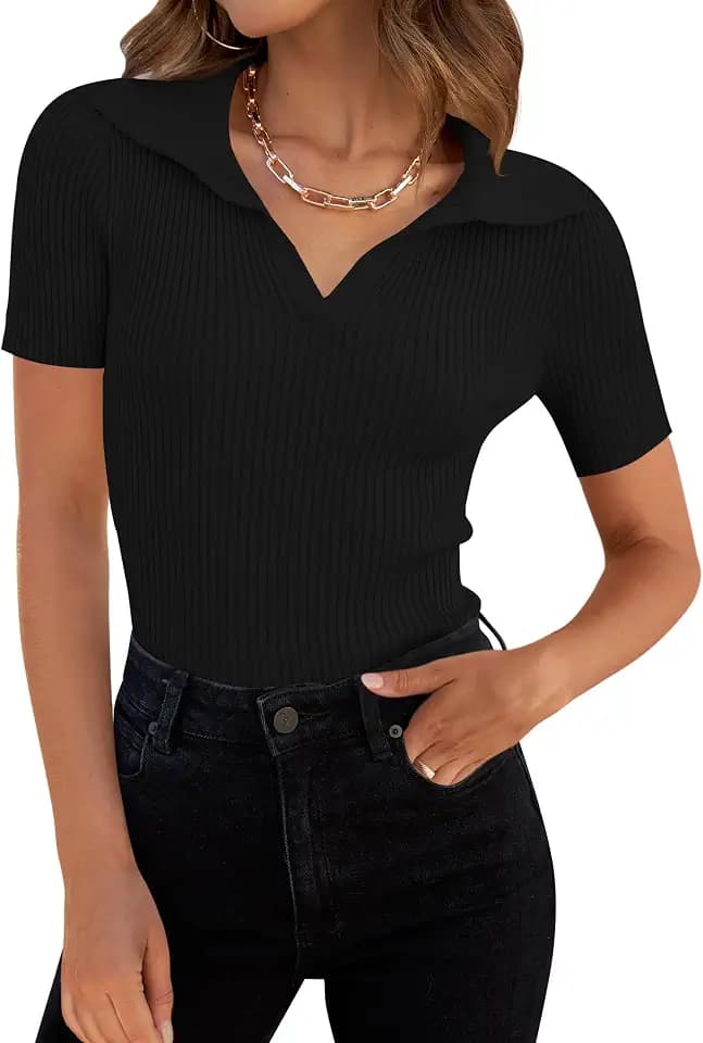ZESICA Womens Summer Short Sleeve T Shirts Work Office Tops