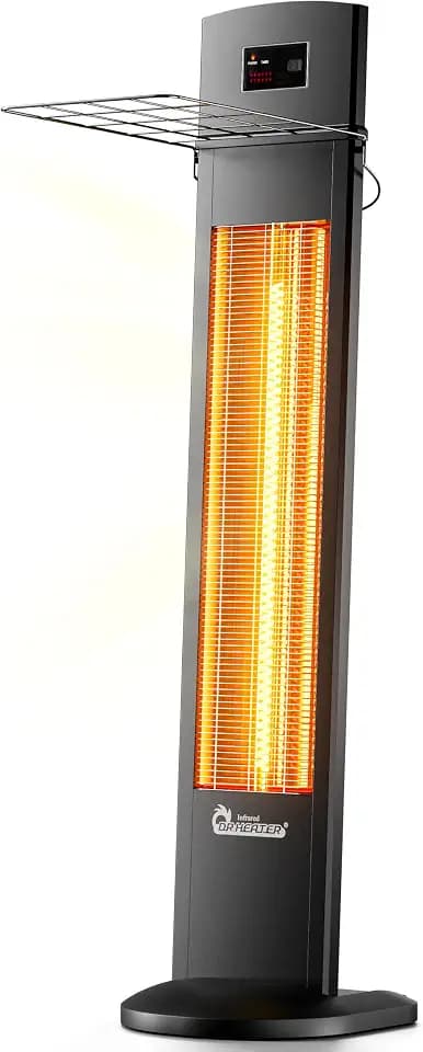 DR. INFRARED HEATER Portable Infrared Indoor and Outdoor Space Heater for Patio, Garage, Commercial & Residential With Remote Control, Space Heater (Freestanding/Ceiling/Mounting), Black
