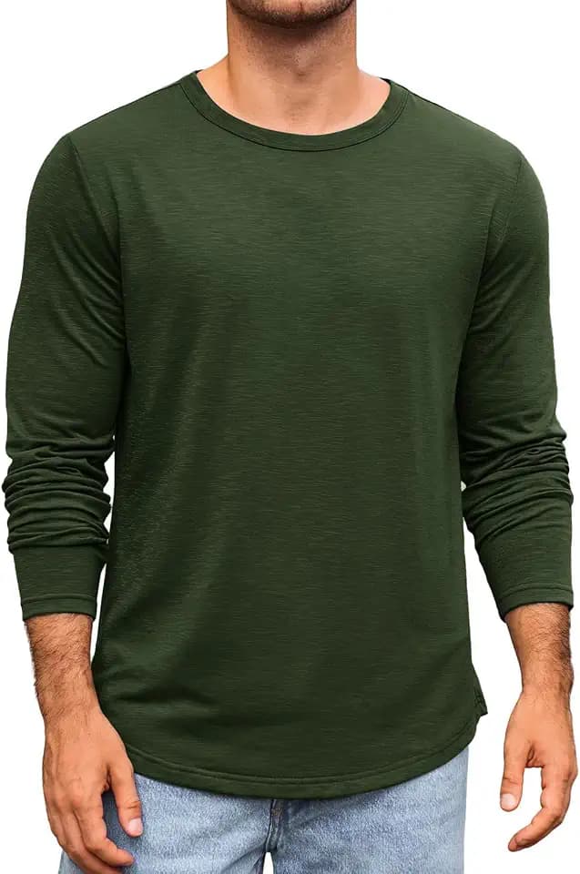 Runcati Herren Langarmshirt Rundhals T-Shirt Sport Oberteile