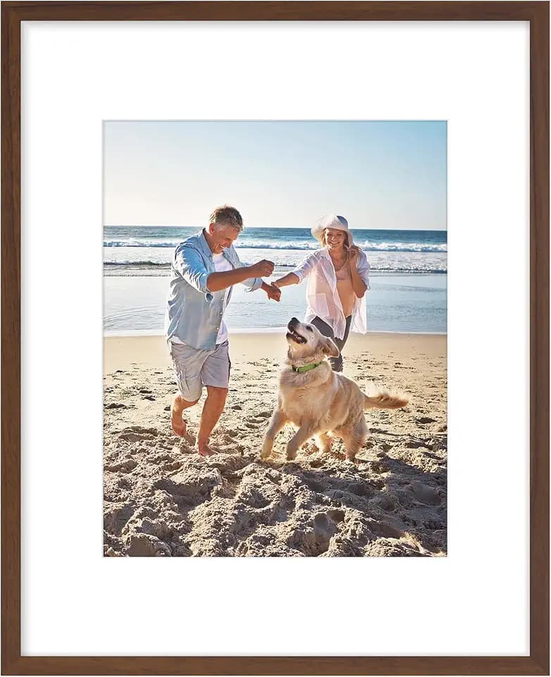 decorUhome 16x20 Picture Frame Fits 11x14 Photos with Mat, Brown