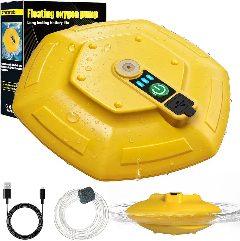 Floating Bait Bucket Aerator, IPX7 Waterproof, Type-C Rechargeable