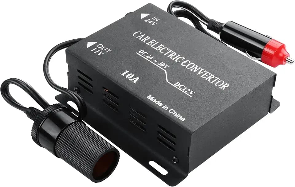 24V to 12V Car Buck Converter ，10A 120W Car Cigarette Lighter 24V to 12V Power Supply Converter Transformer for Automotive, Truck& DIY Electronic Projects