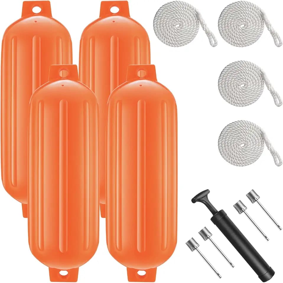 4 Pack 8.5 x 27 Inches Boat Fenders Bumpers for Docking