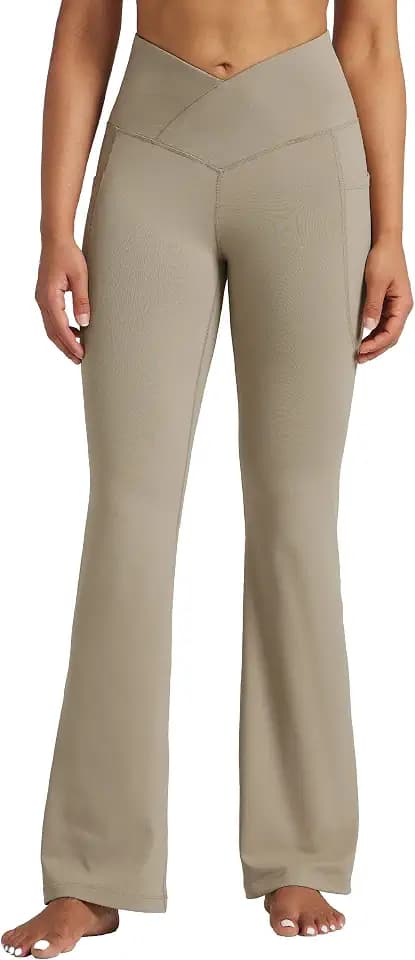 WILLIT Yogahose Damen Flare Leggings Jogginghose Hohe Taille Bootcut Bauchkontrolle Sporthose Büro Stretch Hose Elegante Schlaghose Workout Leggings mit Taschen 29" 31"