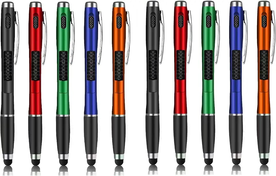 15 Pcs Stylus Pens with Light Tip 3-in-1 Multi-Function Capacitive Pen with LED Flashlight for Homes Offices Schools Writing in The Dark (15)
