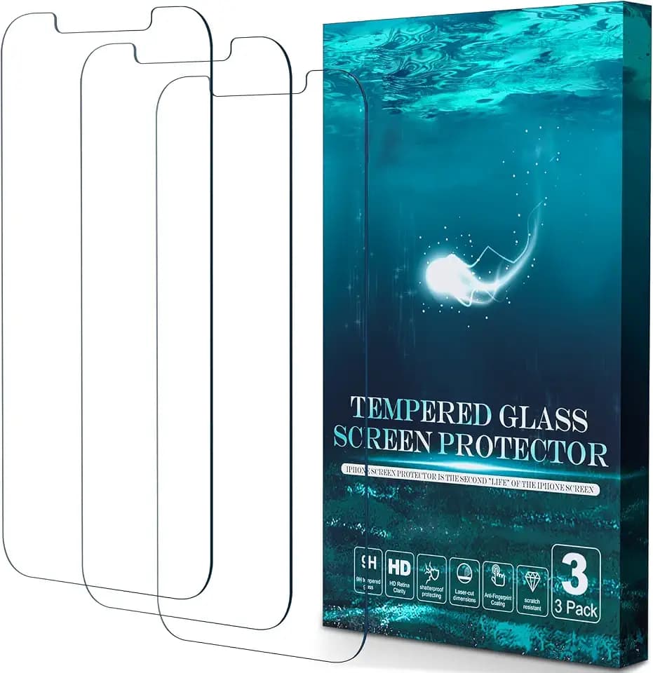 (3 Pack) Tempered Glass Screen Protector for iPhone 14/iPhone 13/iPhone 13 pro 6.1 inch, Scratch Resistant