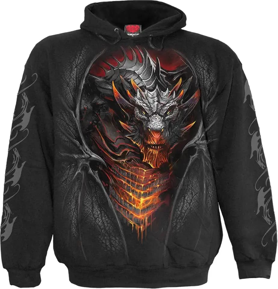 Spiral Draconis Männer Kapuzenpullover schwarz