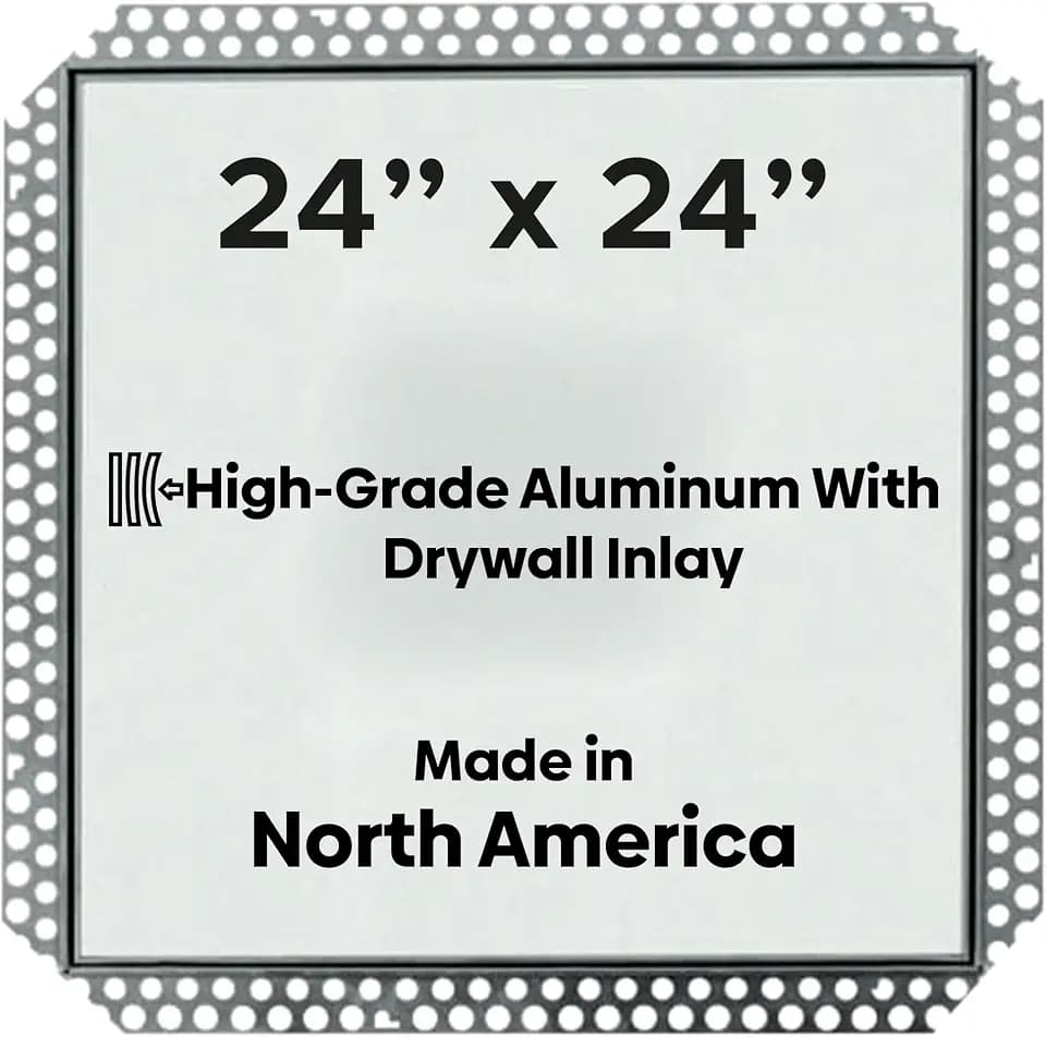 Best 24" x 24" Drywall Inlay Access Panel - Flush Aluminum Access Door with 5/8" Drywall Insert, Mud-in Flange, Welded Frame, Removable Hatch, Touch Latches, BA-IVHDF