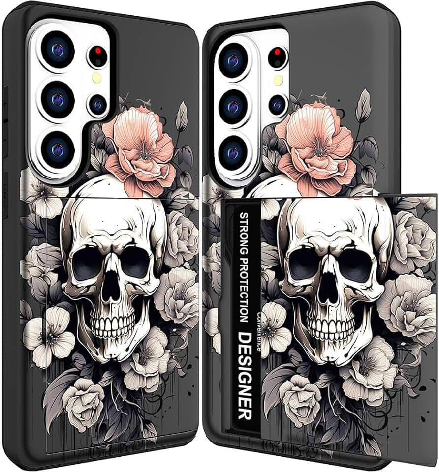 for Samsung Galaxy S26 Ultra Case - Black Bone Skull