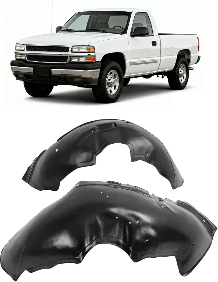 ALMULOO Front Fender Liner Inner Compatible with 2001-2007 Chevy Silverado/GMC Sierra 2500 HD 3500 Replacement for 15268589 15132711 GM1248165 GM1249165