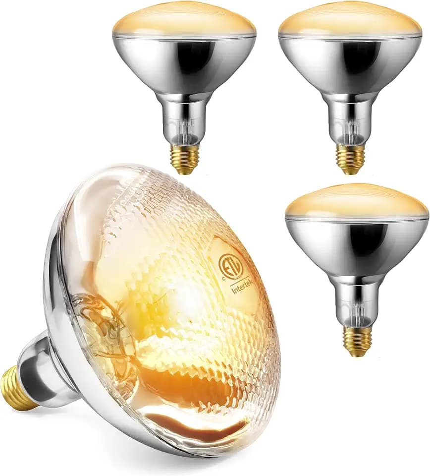 WantJoin Heat Lamp Bulbs - 4-Pack ETL-Listed Frosted R40 Infrared Bulbs, E26 Base, 110V 250W Heat Lamp Bulb, 2000 Hour Rated, for Food Heat Lamps and Food Service