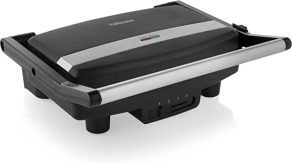 Tristar Kontaktgrill - Anti-Haftbeschichtung, 1500 Watt, Grillfläche mit 28x19 cm, Schwarz, GR-2856