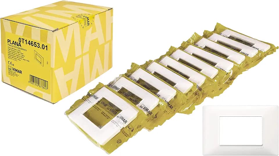 Vimar Plana 0T14653.01 Platte 3-fach Technopolymer, 10 Stück, weiß
