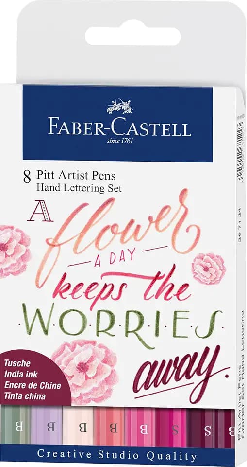 FABER-CASTELL - Tuschestifte Pitt Artist Pen Rosatöne, 8 Stifte