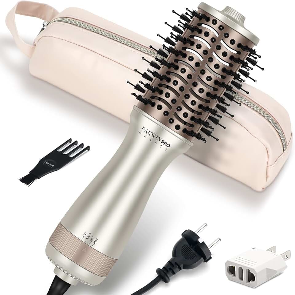 Leichte Reise-Warmluftbürste, PARWIN PRO BEAUTY Dual Voltage Föhnbürste
