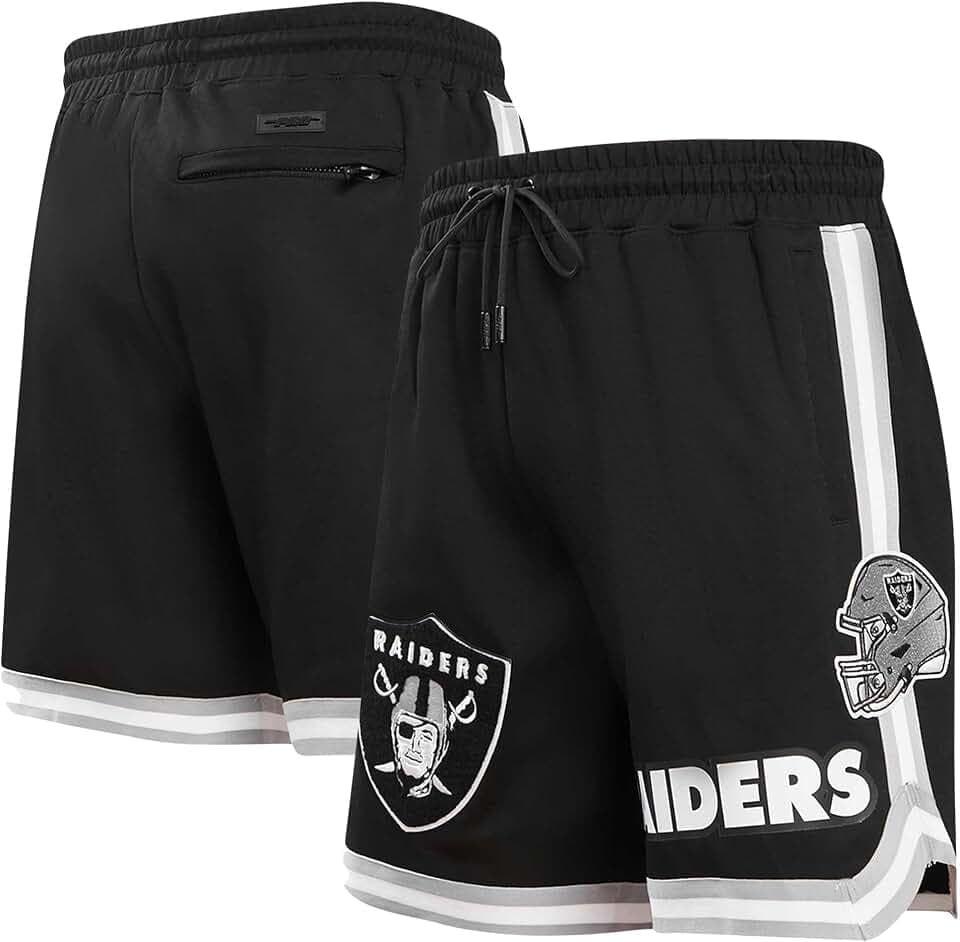 Pro Standard Mens NFL Las Vegas Raiders Classic Chenille Athletic Short Schwarz M
