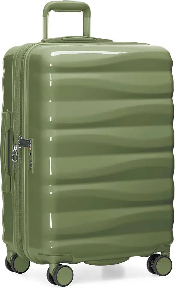Traveler's Choice Edinburgh II Hardside Spinner Luggage, TSA Lock, Green, 25" Medium