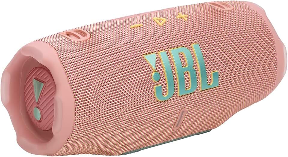 JBL Charge 6, tragbarer Bluetooth-Lautsprecher, 28 Stunden Akkulaufzeit, IP68 wasserdicht, Staub- und stoßfest, JBL Pro Sound mit AI Sound Boost, Auracast Multi-Speaker, Pink
