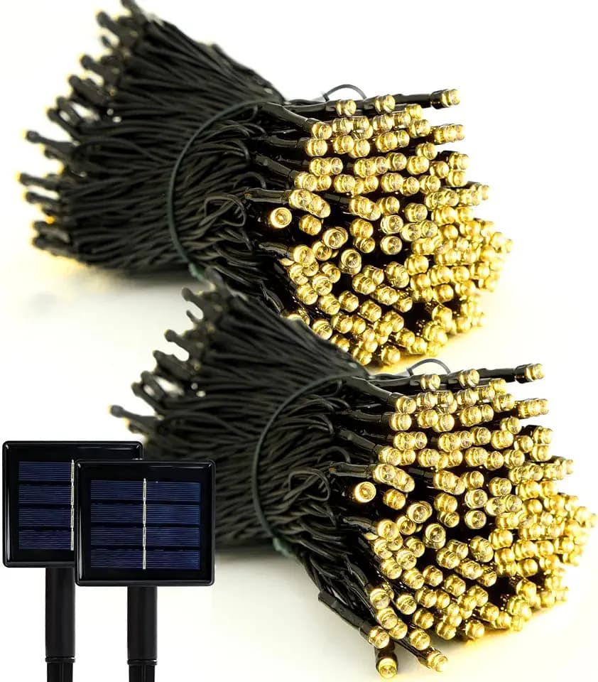 Solar String Lights Outdoor 2 Pack, Total 400 LED 144Ft, Warm White