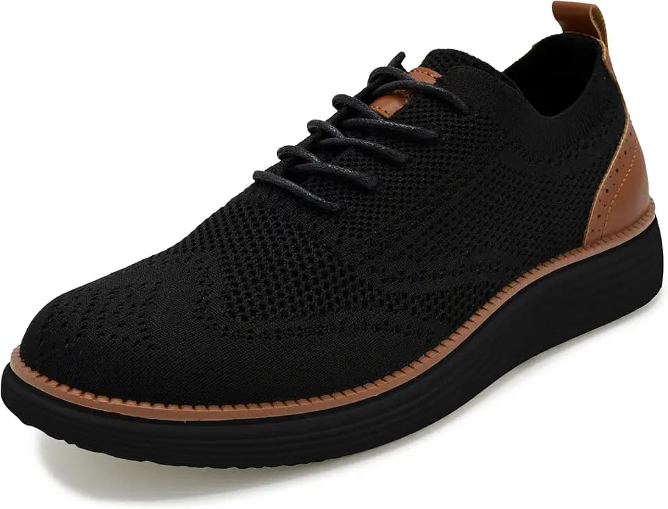 AKADEMIKS Mens Olney Wingtip Knit Oxford, Sleek Breathable Dress Shoes
