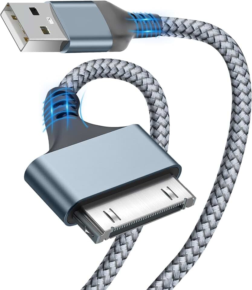 USB-auf-30-Pin-Ladekabel, 10FT Geflochtenes Nylon-Kabel