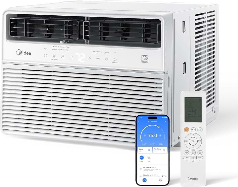 Midea 12,000 BTU Smart Inverter 115V Window Air Conditioner, 550 Sq Ft