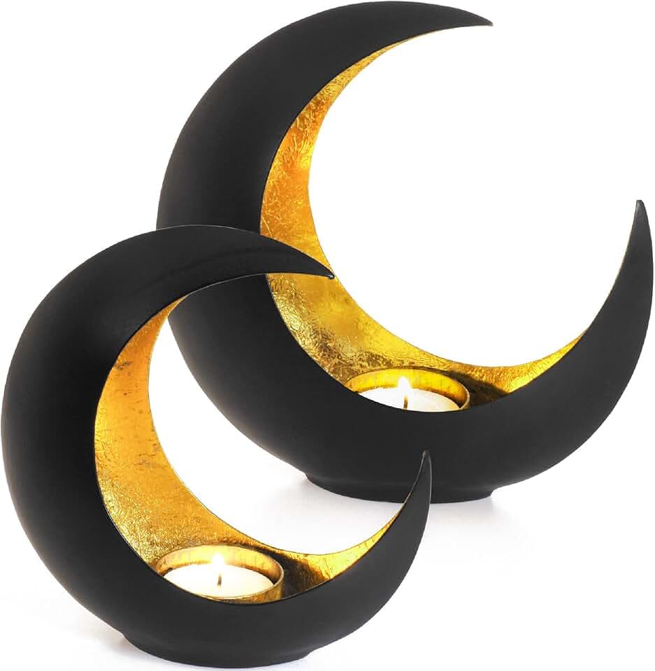 Gadgy Teelichthalter Gold 2er Set – Orientalische Windlichter Deko