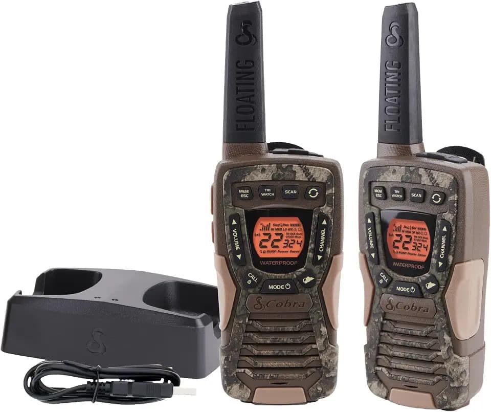 Cobra ACXT1035R FLT Waterproof Walkie Talkies, Rechargeable, Floats