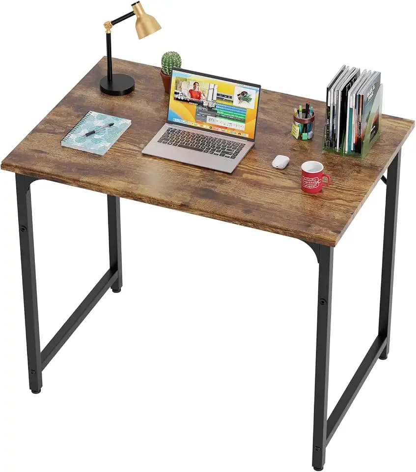 BestOffice | 32 Inch Computer Desk | Brown | Sturdy Office Desk