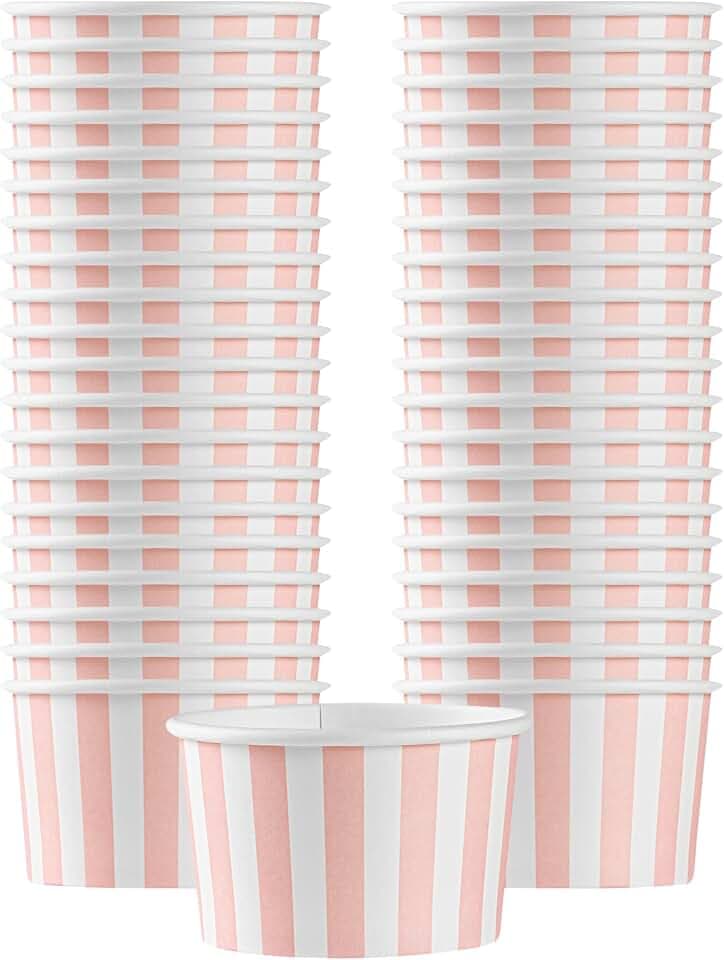 Restaurantware Pink 50 Count To Go Cup Disposable 3 x 3 x 1.8 Inches Paper Mini Cup Grease-Resistant Cup Recyclable Durable Design