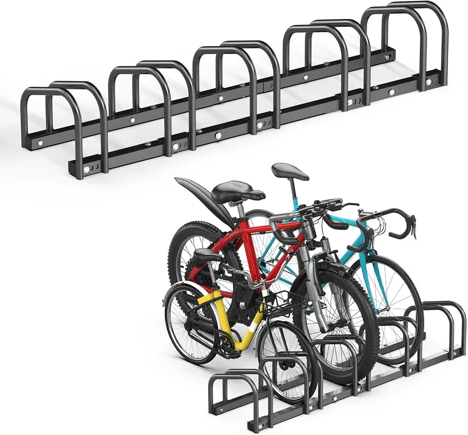 Ultrawall Bike Storage Rack for Garage, 5 Bikes Floor Bike Stand