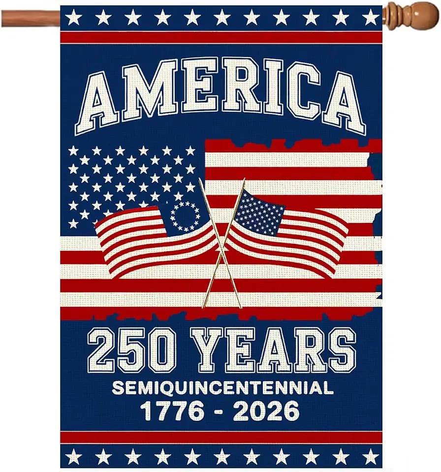 250 Anniversary Usa Garden Flags for Outside, 250 Anniversary USA Flag 1776-2026 Commemorative Patriotic Yard Sign Outdoor Stars & Stripes Design Banner 4th of July Decorations Double Sided Waterproof 250 Year American Flag 28x40 Inch