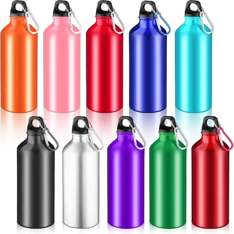 10 Pack Aluminum Water Bottles Lightweight Reusable Bottles Aluminum