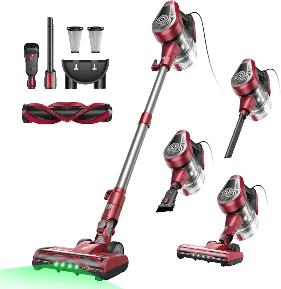 Vexilar Staubsauger mit Kabel, Freistehend, Elektrische Bodenbürste,Green LED, Kabel 7 m, Leistungsstarker Staubsauger für Teppiche, Böden, Tierhaare