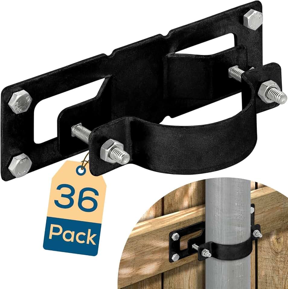 36 Pack Fence Brackets, Black Fence Frame, They use to Attach a Wooden Fence to a Chain Link, Anyone Wants to Convert Their Wooden Poles to Metal Poles (Black)