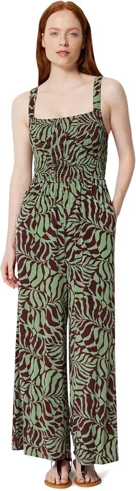 Amazon Essentials Women's Square Neck Wide Leg Sleeveless Jumpsuit