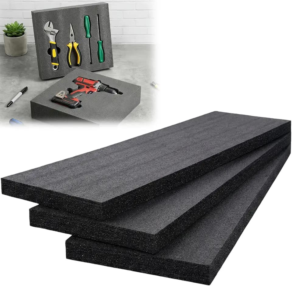 3 Pack Polyethylene Foam Sheets, 54 x 15-3/4 x 2 Inch Case Inserts