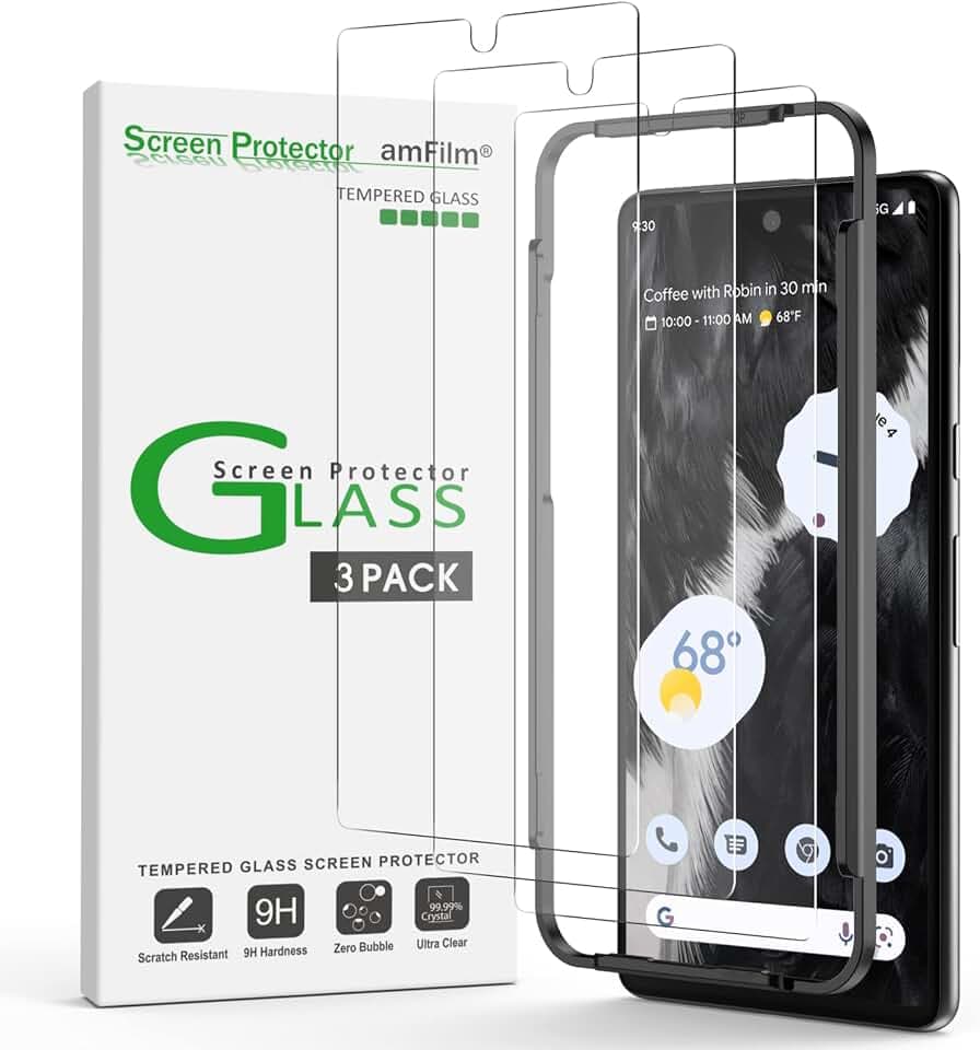amFilm 2 Stück Displayschutzfolie aus Gehärtetem Glas Kompatibel mit Pixel 7