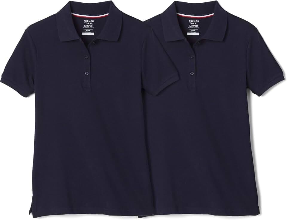 French Toast Girls 2 Pack Short Sleeve Stretch Piqué Polo