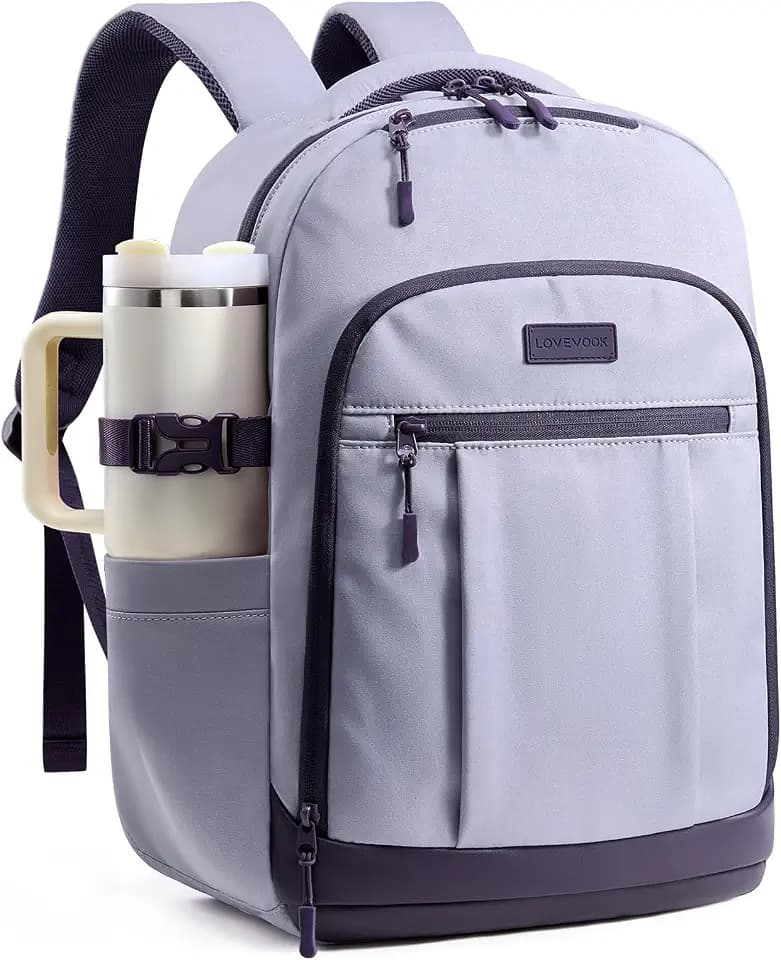 LOVEVOOK Laptop Backpack for Women with XL Cup Pocket, Work Travel College