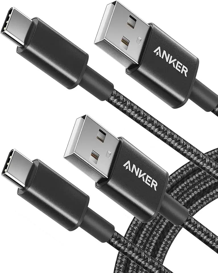 Anker USB A to USB C Cable, USB to USB C Cable (2-Pack, 6 ft, Black)