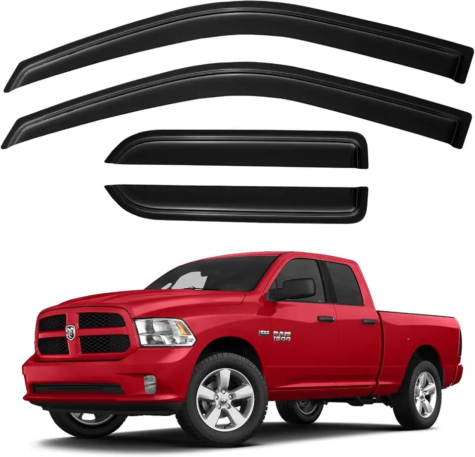 Window Visors Rain Guards for 2009-2018 Dodge Ram 1500 Quad/Extended Cab