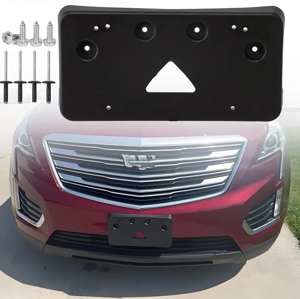 FASTCHE Front License Plate Bracket for 2017-2026 Cadillac XT5 Front Bumper License Tag Plate Frame Bracket Holder Replace OE # 84740003, 23243520, GM1068186, GM1068233