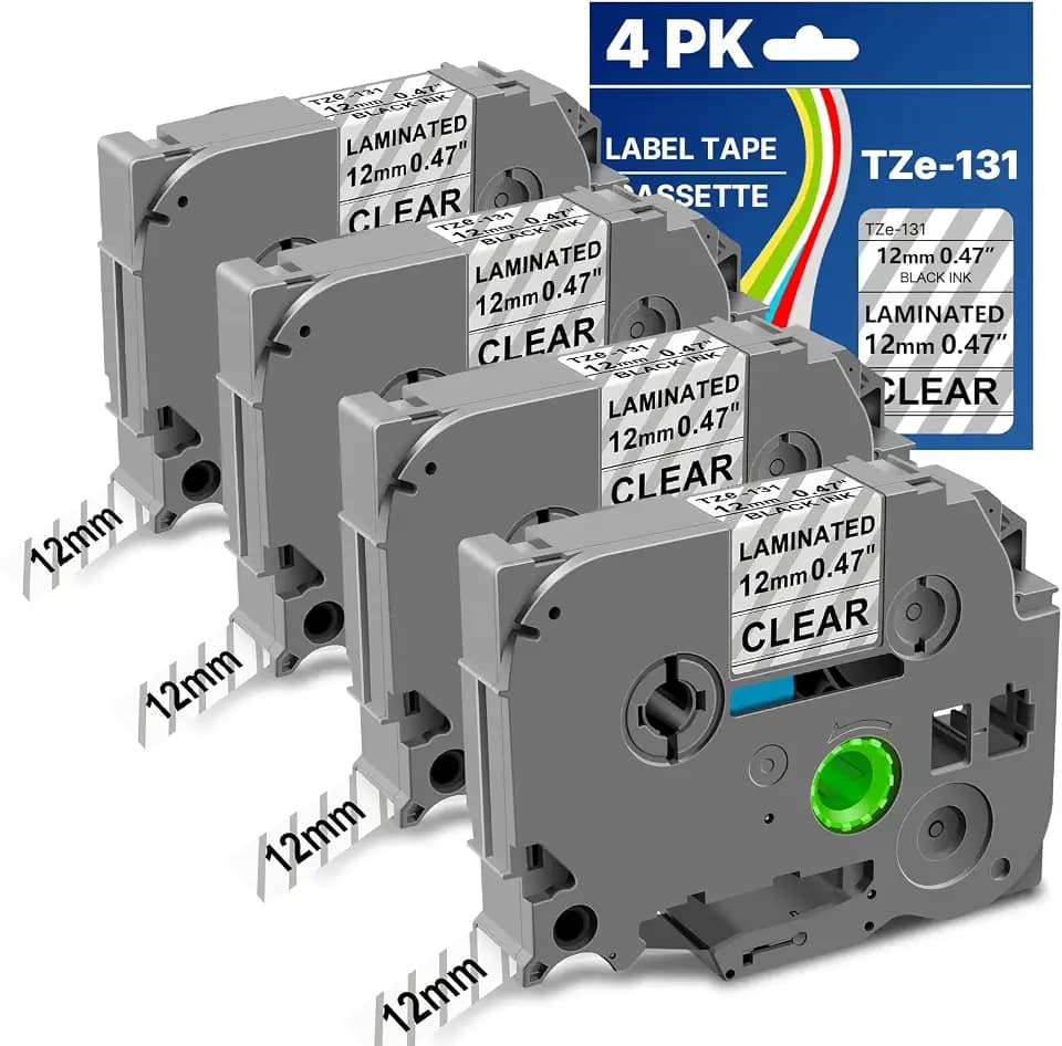 Replacement for TZe-131 Clear Label Maker Tape Brother TZe131 Label Tz Tape