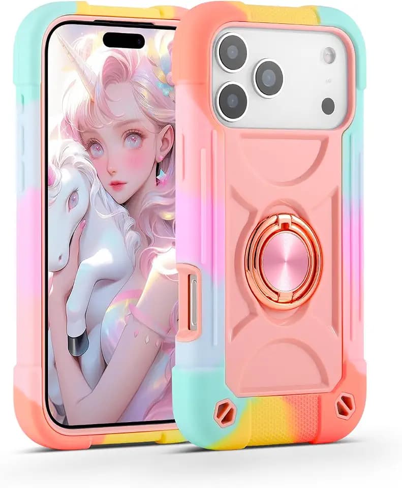 MARKILL Compatible with iPhone 18 Pro Max Case/iPhone 17 Pro Max Case 6.9 Inch with Ring Stand, Heavy-Duty Military Grade Shockproof Phone Kids Cover for 18 Pro Max/17 Pro Max